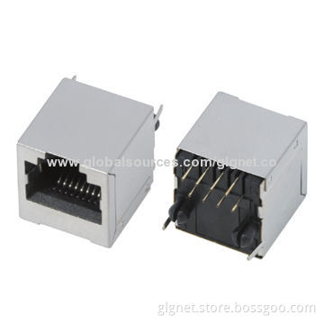 RJ45 1*1 port with shielding, w/o LED, vertical type